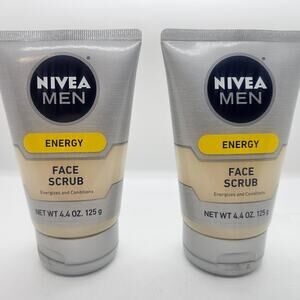 2 Pack Nivea Men Energy Face Scrub 4.4 oz Pre Shave Energizes Conditions NEW